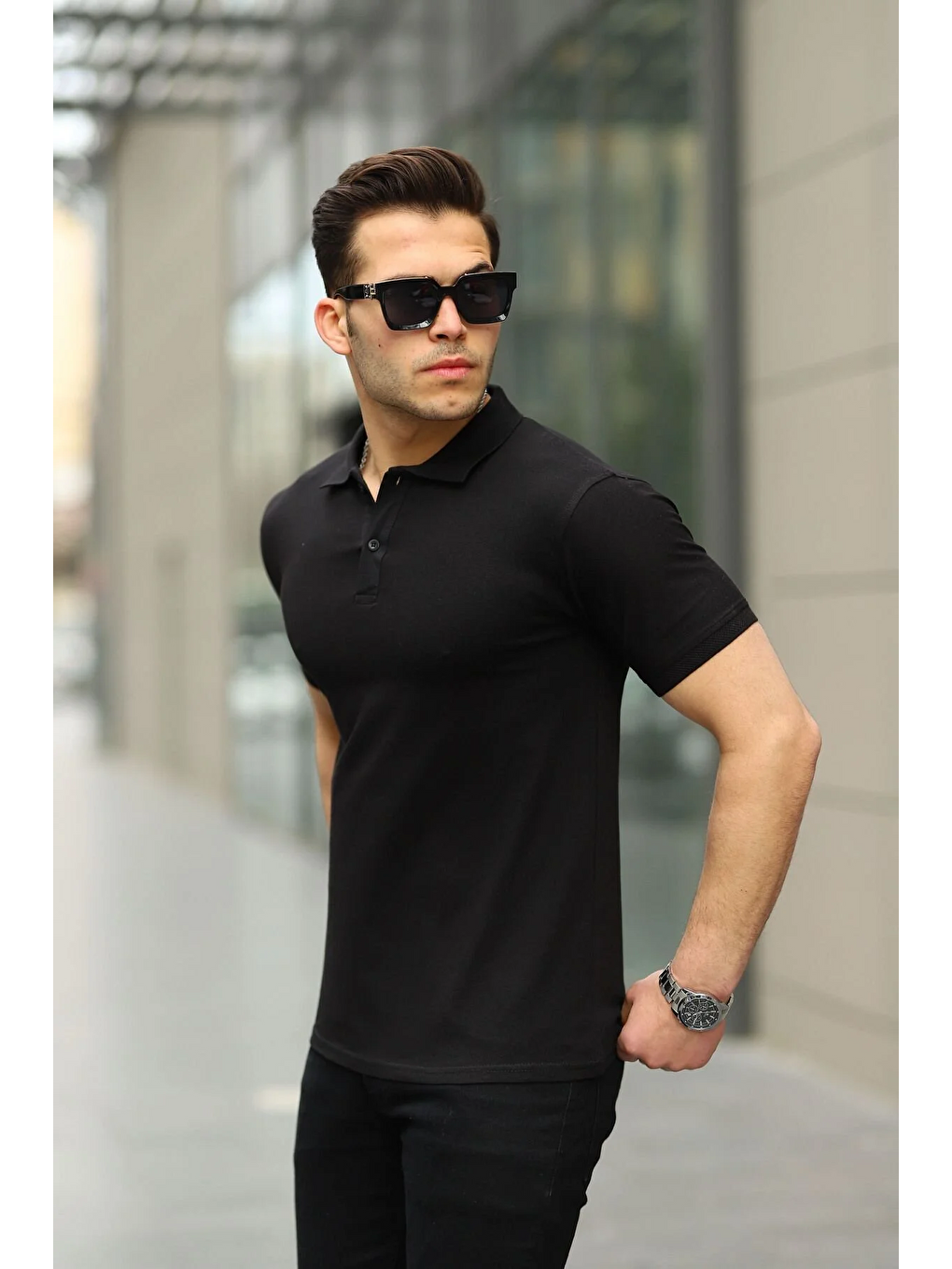 Karışık 3 Adet Erkek Trend Kısa Kollu Basic Polo Yaka Tişört-5
