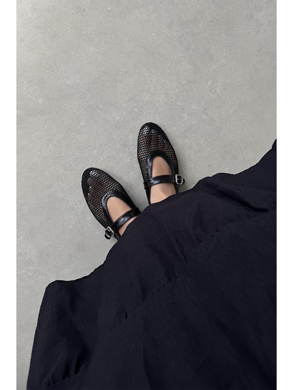 Carol Kadın File Detay Dantel Babet Siyah-1