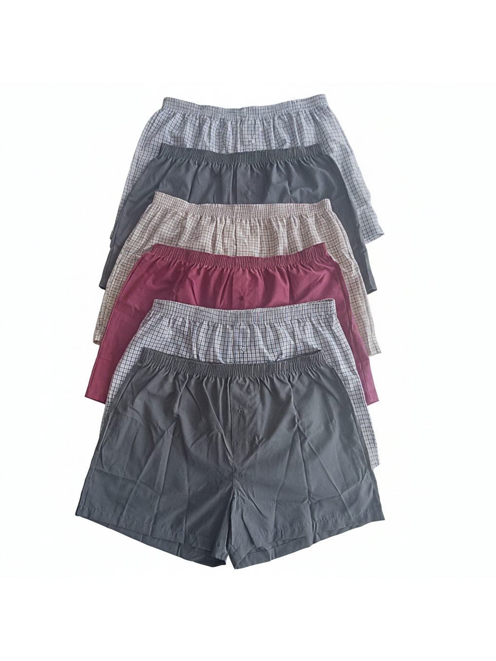 Erkek 6'lı Paket Karışık Renk Dokuma Kumaş Boxer 001-005 0070-no:5bb2652