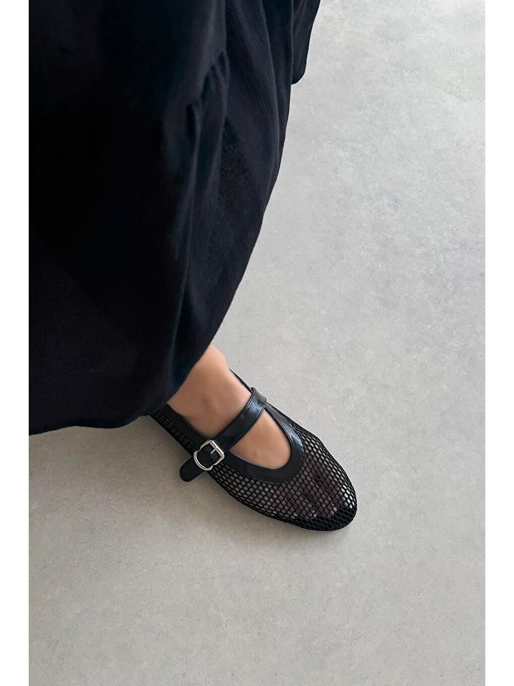 Carol Kadın File Detay Dantel Babet Siyah-3