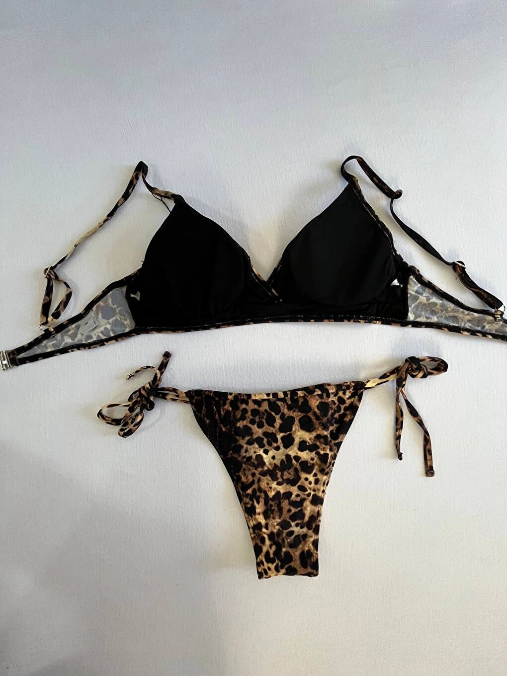 Kadın Kahverengi Leopar Desen Bikini Takımı HZL25S-LC3119-3