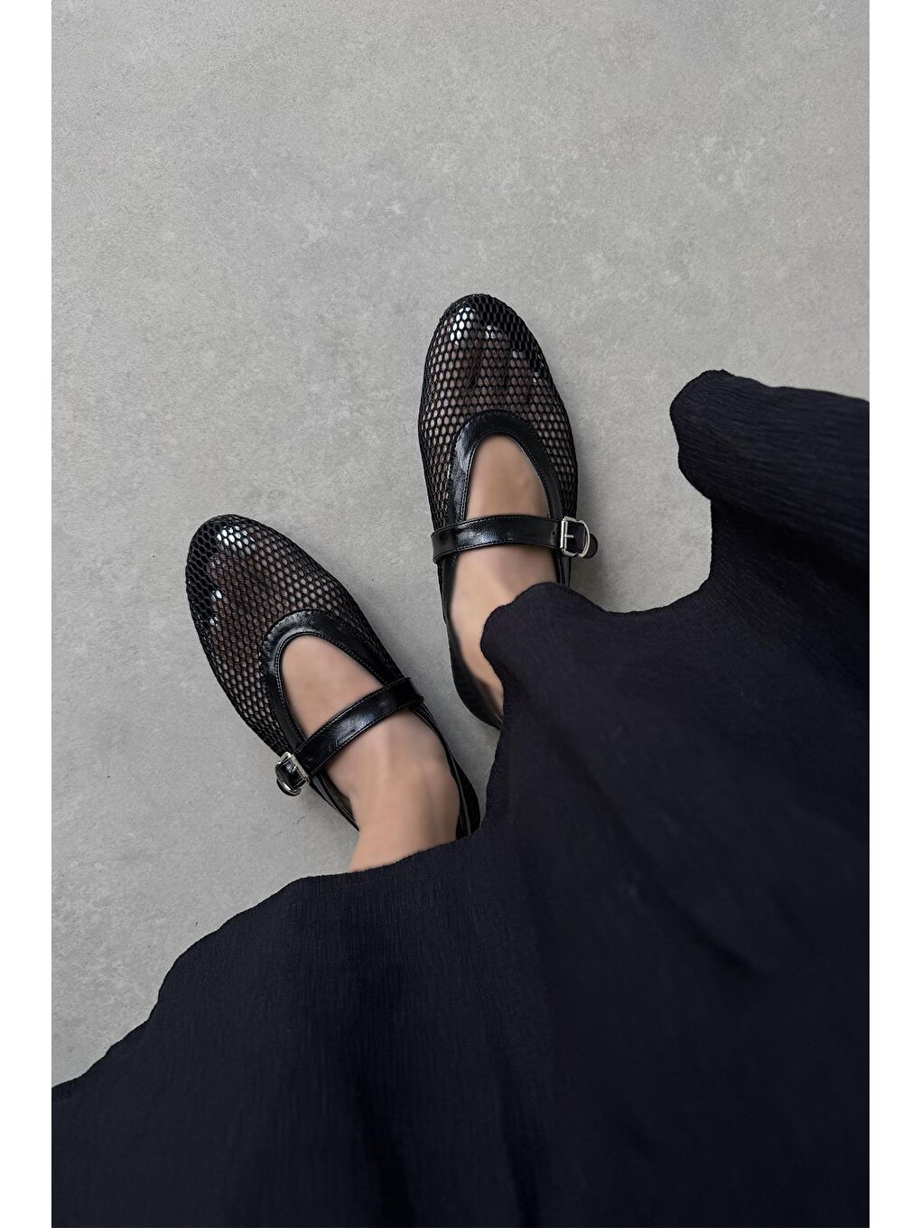 Carol Kadın File Detay Dantel Babet Siyah-4