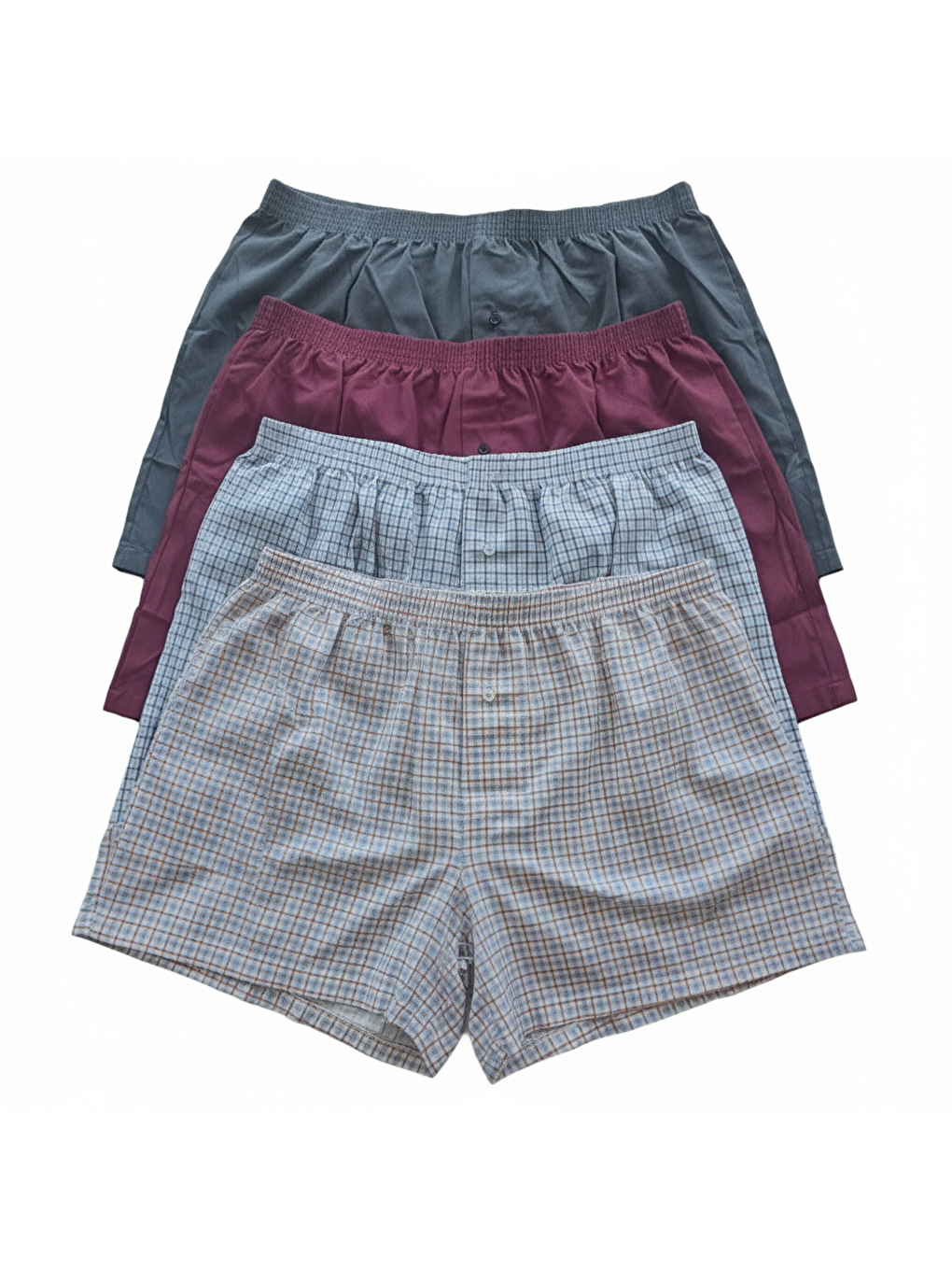 Erkek 6'lı Paket Karışık Renk Dokuma Kumaş Boxer 001-005 0070-no:5bb2652-6