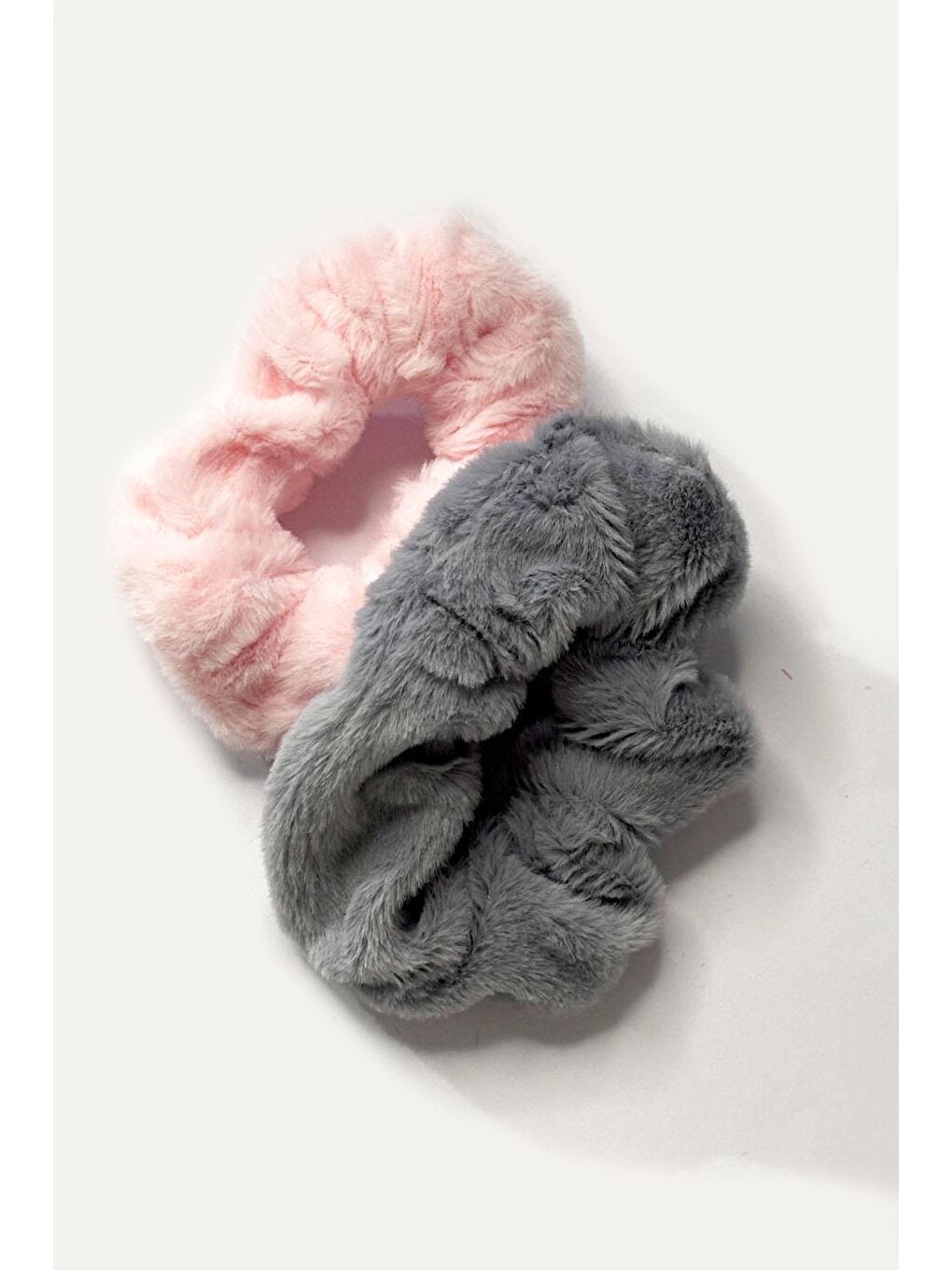 Gri Soft Pelüş Simit Toka 2'li set