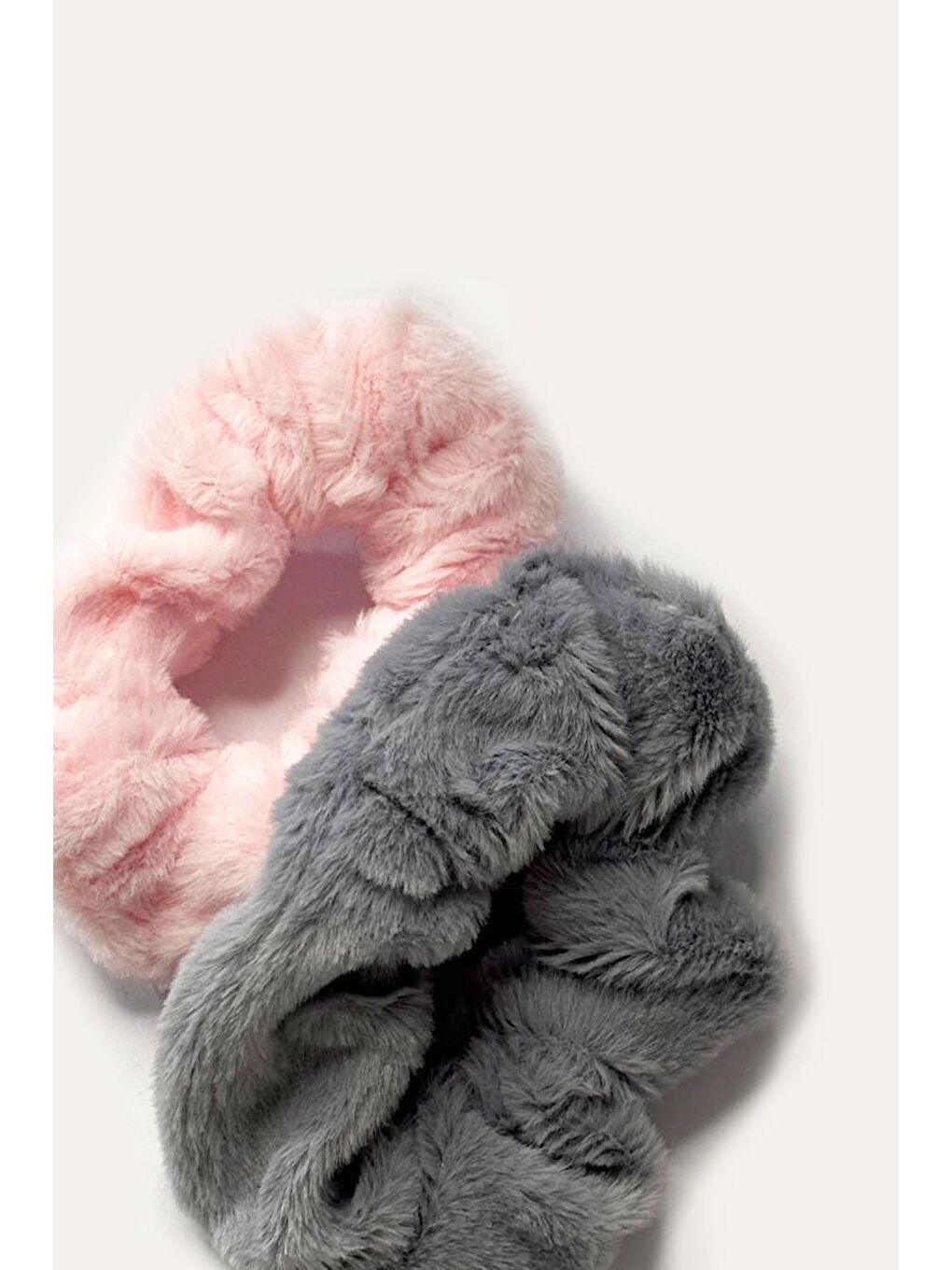 Gri Soft Pelüş Simit Toka 2'li set-1