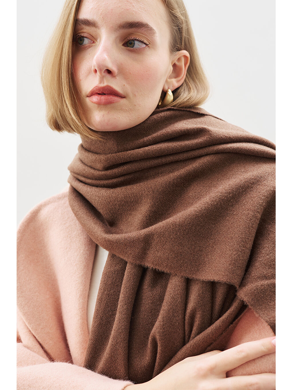 Kaşmir Dokulu Şal Kahverengi-2