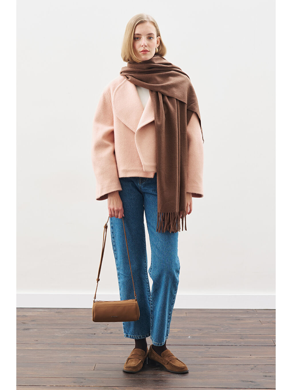 Kaşmir Dokulu Şal Kahverengi-3