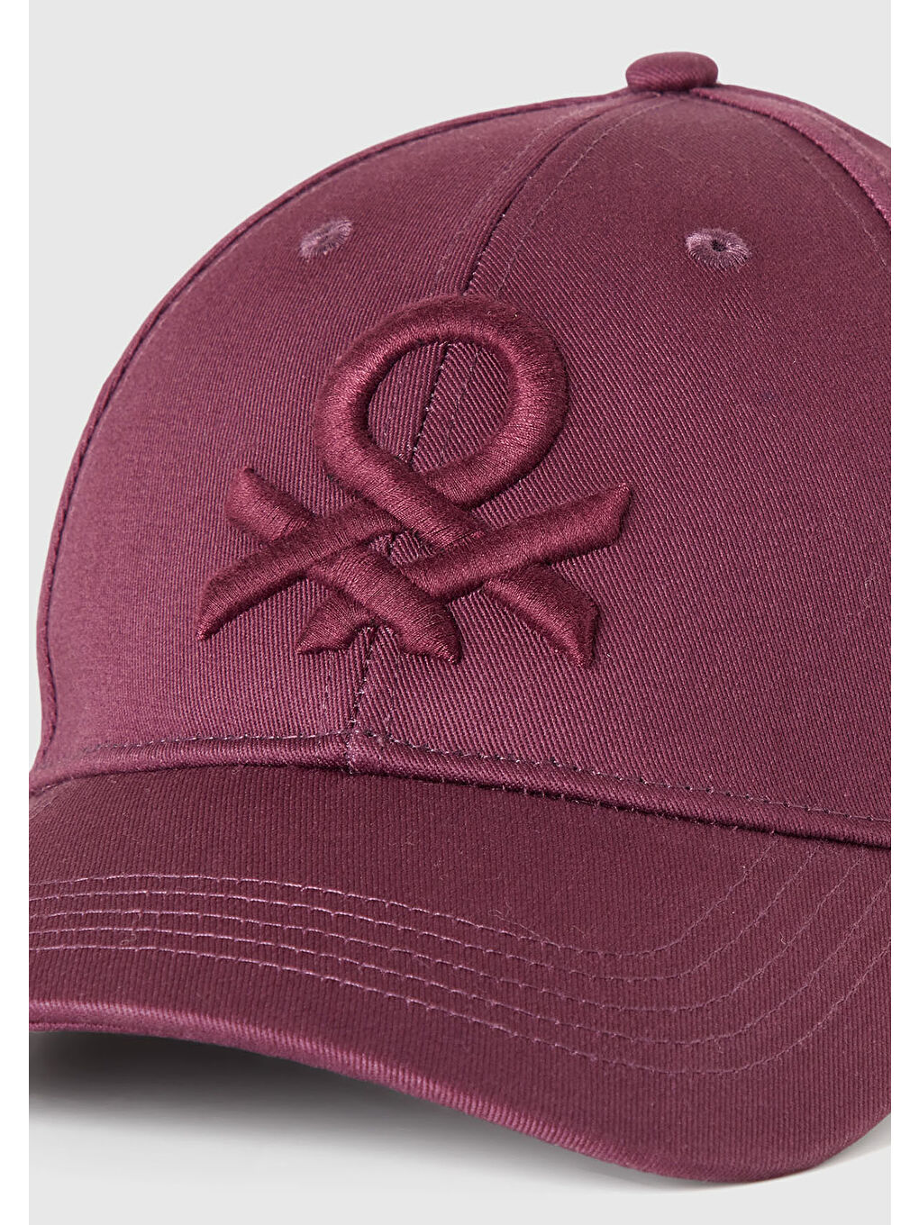 Erkek Mürdüm Önü Logo İşlemeli Beyzbol Şapkası-2