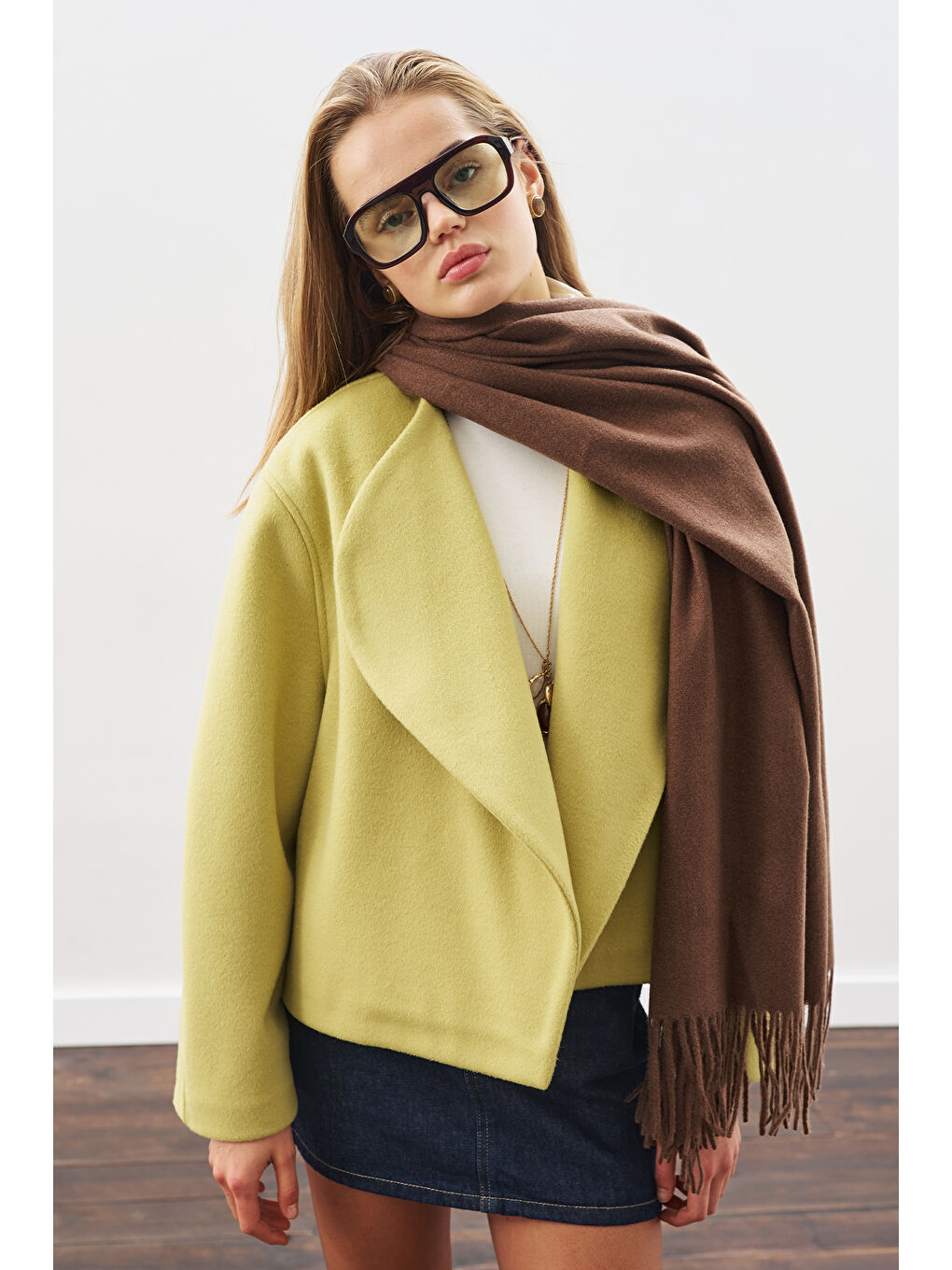 Kaşmir Dokulu Şal Kahverengi-4