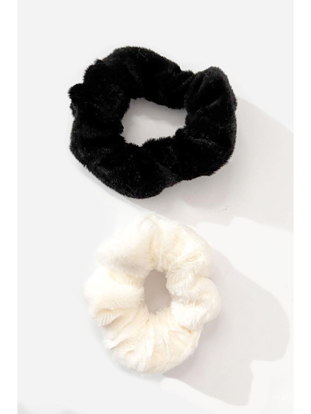 Beyaz Soft Pelüş Simit Toka 2'li set-1