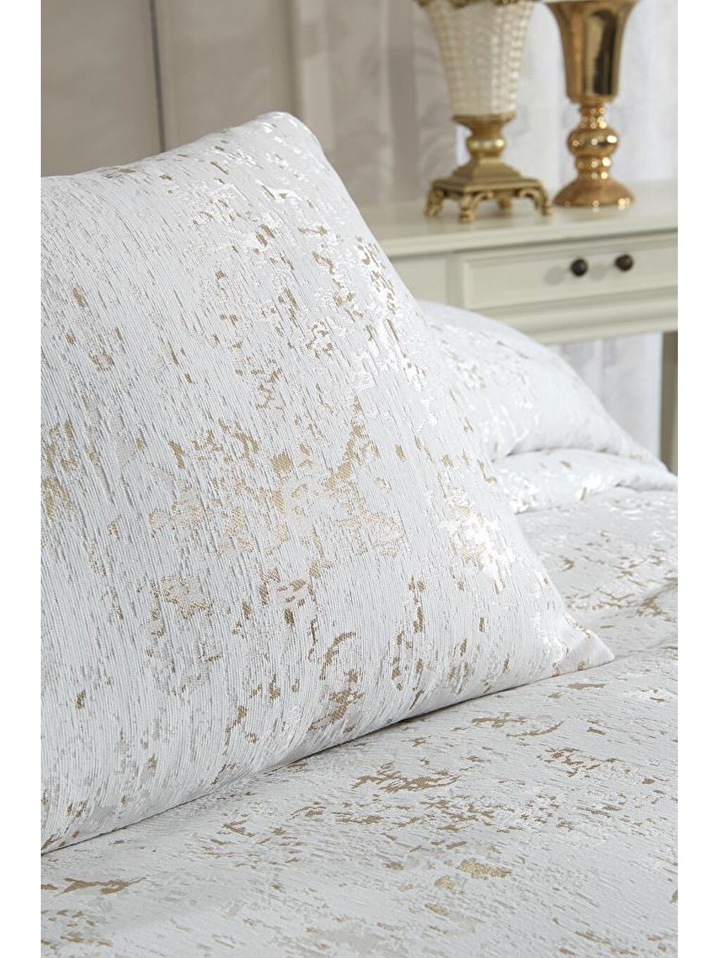 Karışık Slayka Yatak Örtüsü Krem Cappucino-6