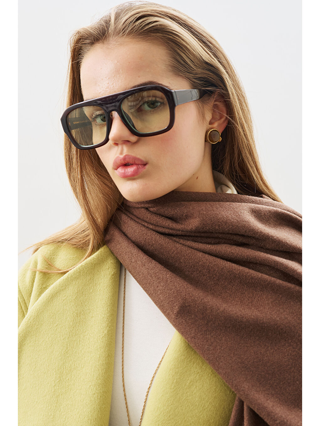 Kaşmir Dokulu Şal Kahverengi-6