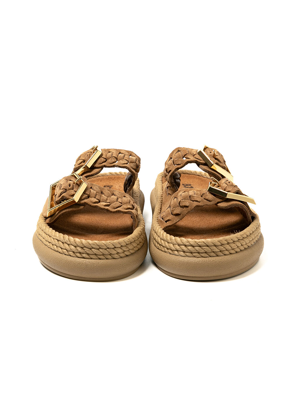 Kahverengi SYDOR12-00037 Sydney Örgü Kadın Terlik Latte-3