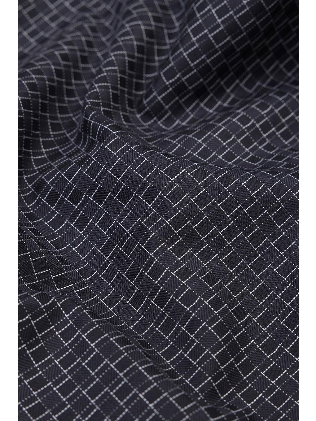 Sky Poplin Pamuklu Comfort Fit Siyah Erkek Kareli Şort-4