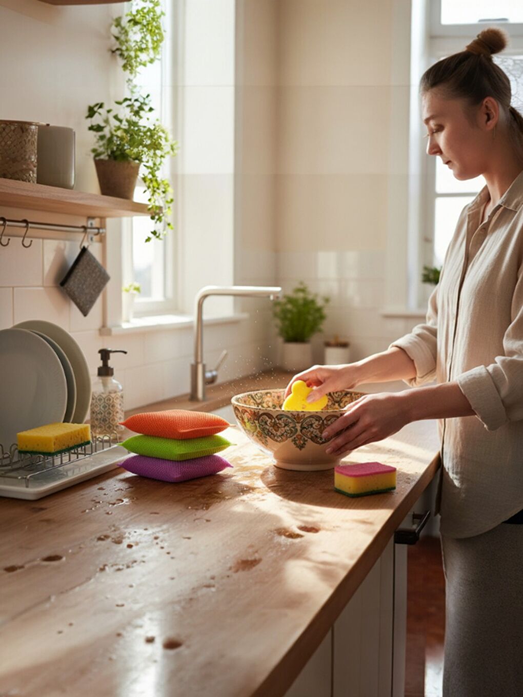Karışık 9 Parça Çok Amaçlı Genel Kullanım Mutfak Bulaşık Süngeri Yıkama Seti-2