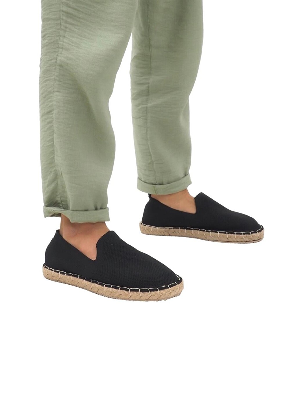 Siyah Unisex El Yapımı Triko Espadril Sİyah-8