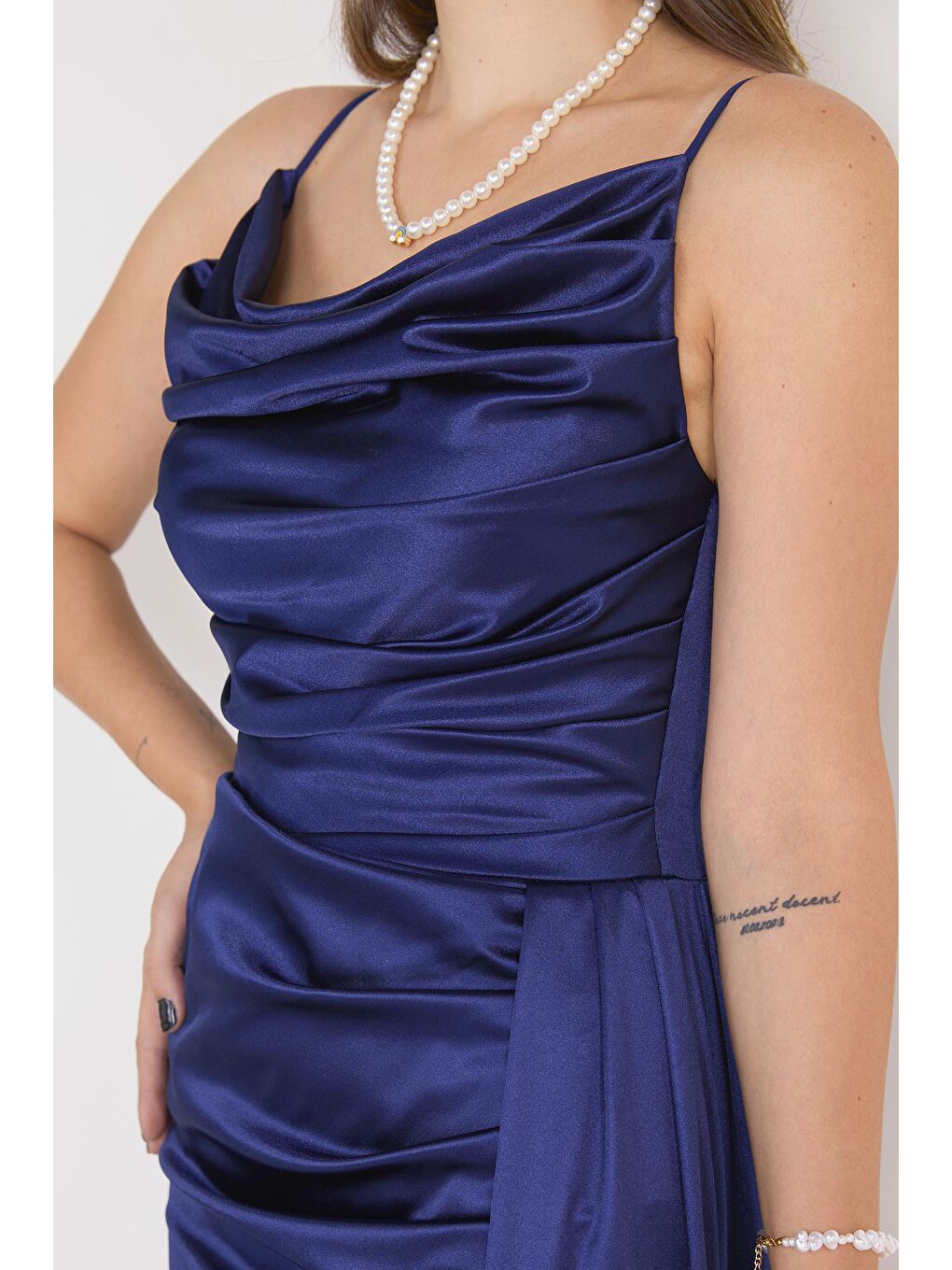 Orta Kadın Lacivert Abiye Elbise - 23149-5