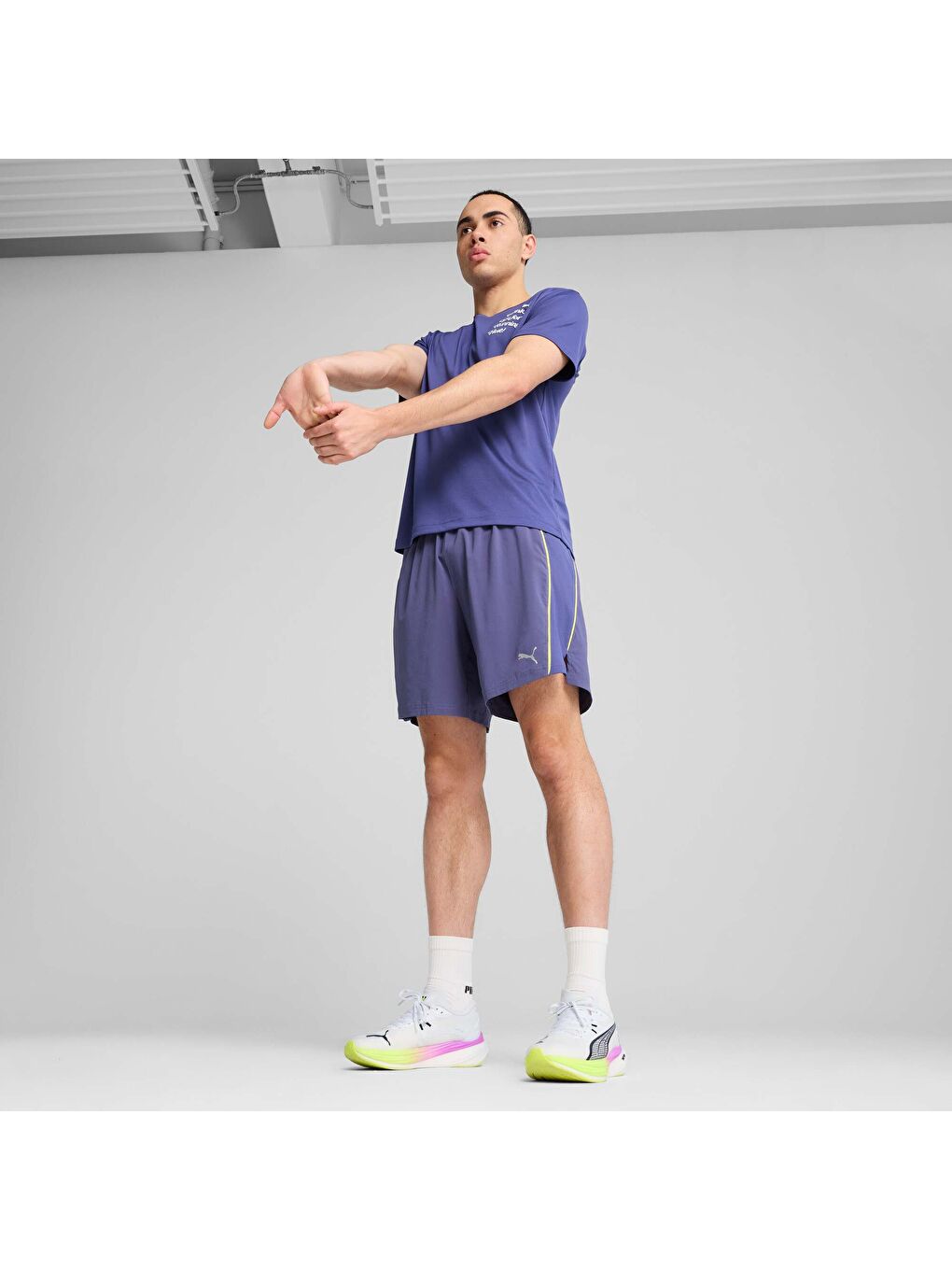 Mavi GRAPHICS Slogan Erkek Koşu Tişörtü-2