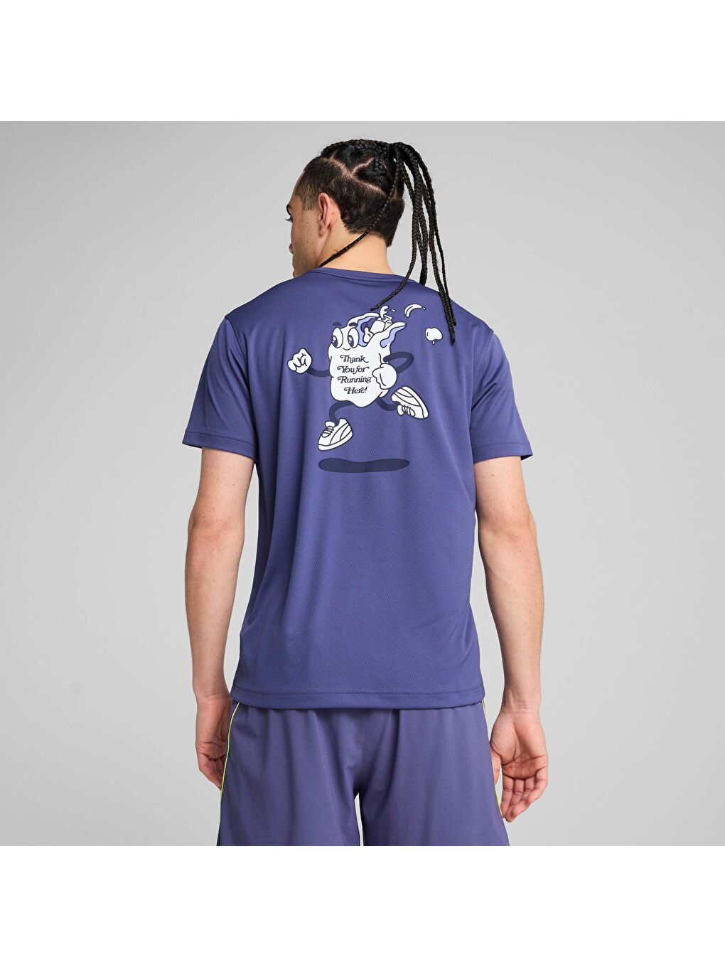 Mavi GRAPHICS Slogan Erkek Koşu Tişörtü-3