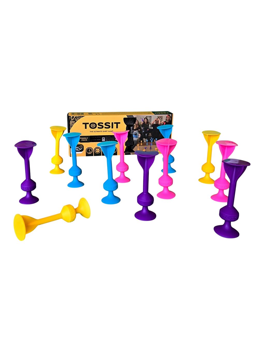 TOSSIT Silikon Dart Aile Seti (Pembe, Mor, Mavi, Sarı)-5