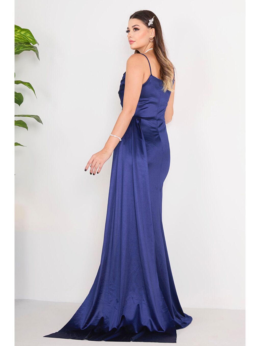 Orta Kadın Lacivert Abiye Elbise - 23149-6