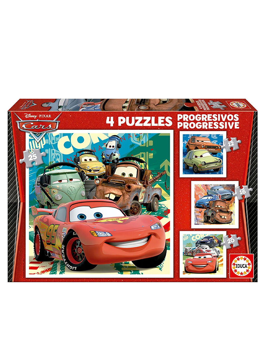 Çocuk Puzzle 12 16 20 25 Parça Progressive Cars 2 14942