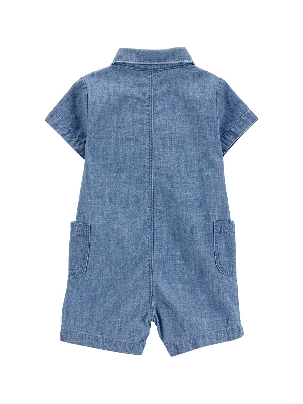 Mavi Erkek Bebek Kısa Tulum-1