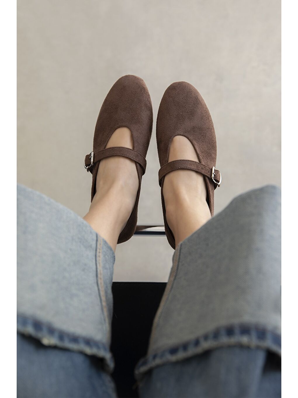 Kahverengi Jun Kadın Süet Babet Kahve-1