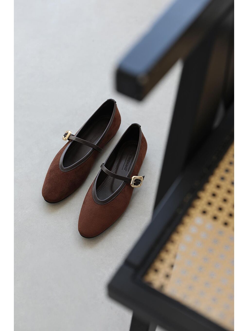 Kahverengi Stony Kadın Toka Detay Süet Babet Kahve-4