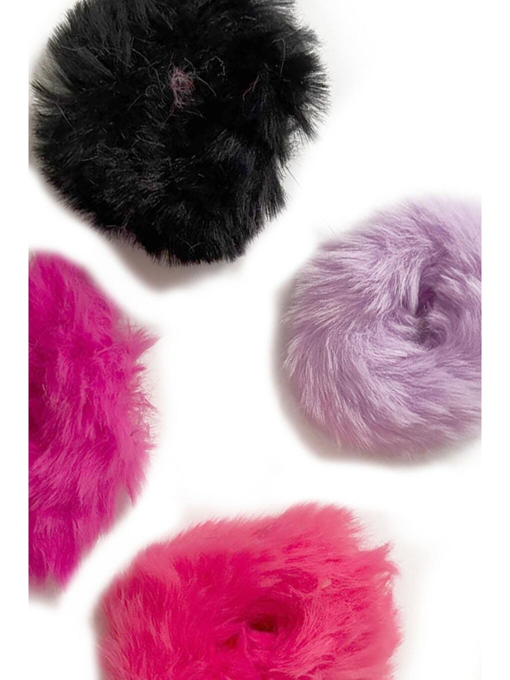 Karışık Tüylü Pelüş Simit Toka Seti 4'lü Paket-2