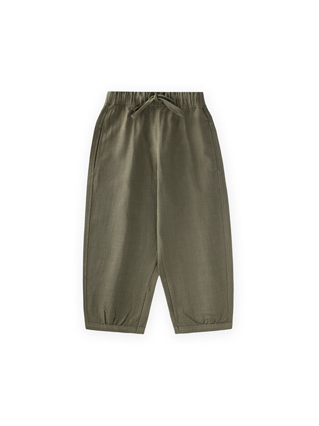 Keten Boyfriend Pantolon 2-10 Yaş Yeşil