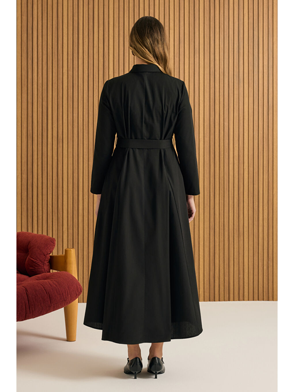 Siyah Pamuk Elbise-4