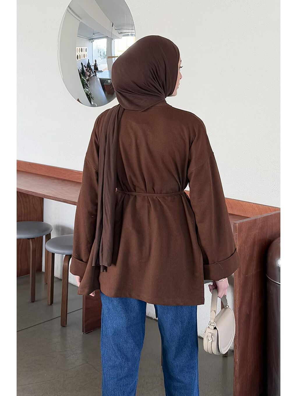 Yırtmaç Detaylı Sweat Acı Kahverengi-3