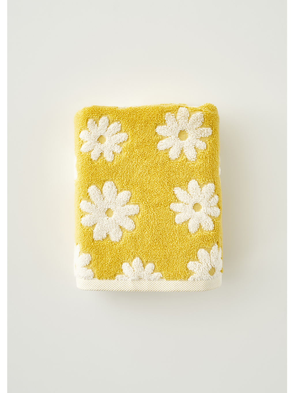 %100 Pamuk Daisy Jakarlı El Havlusu Sarı (30x50 cm)