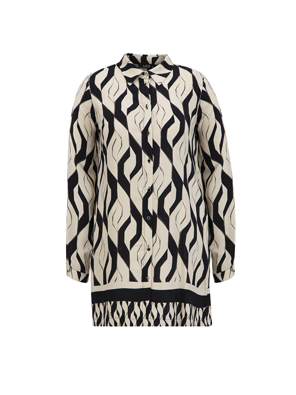 Ekru Desenli Viskon Takım 25Yt601 Siyah - Beyaz-5