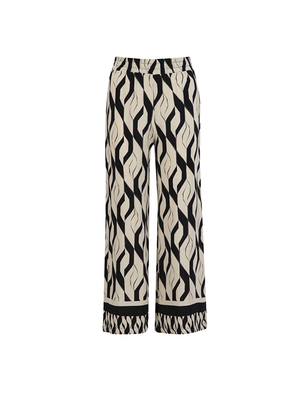 Ekru Desenli Viskon Takım 25Yt601 Siyah - Beyaz-6