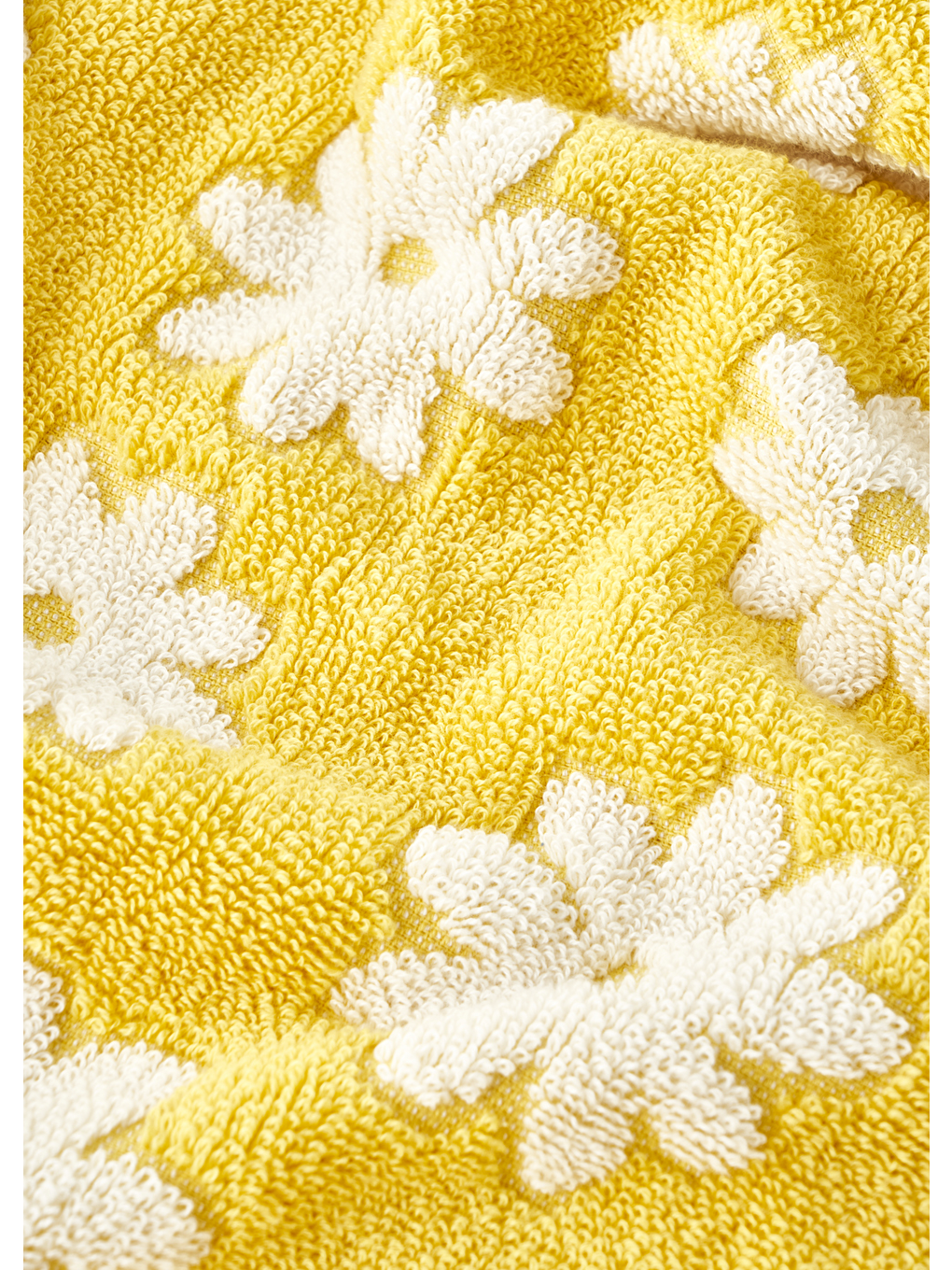 %100 Pamuk Daisy Jakarlı El Havlusu Sarı (30x50 cm)-3