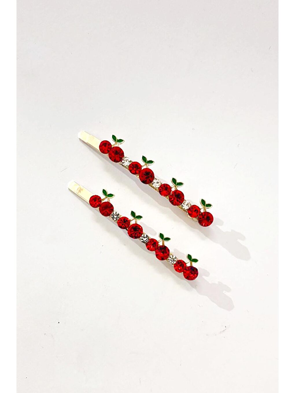 Sarı Taşlı Kirazlı Tel Toka 2'li Set-1