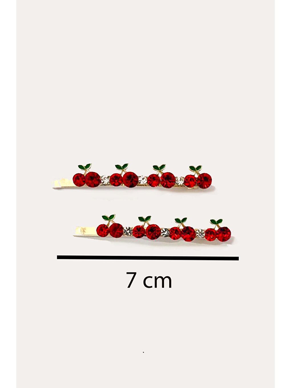 Sarı Taşlı Kirazlı Tel Toka 2'li Set-2