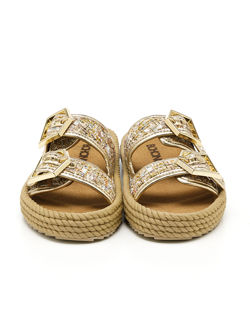 Sarı ATH12-10001 Athens Kadın Terlik Altın Şönil-1