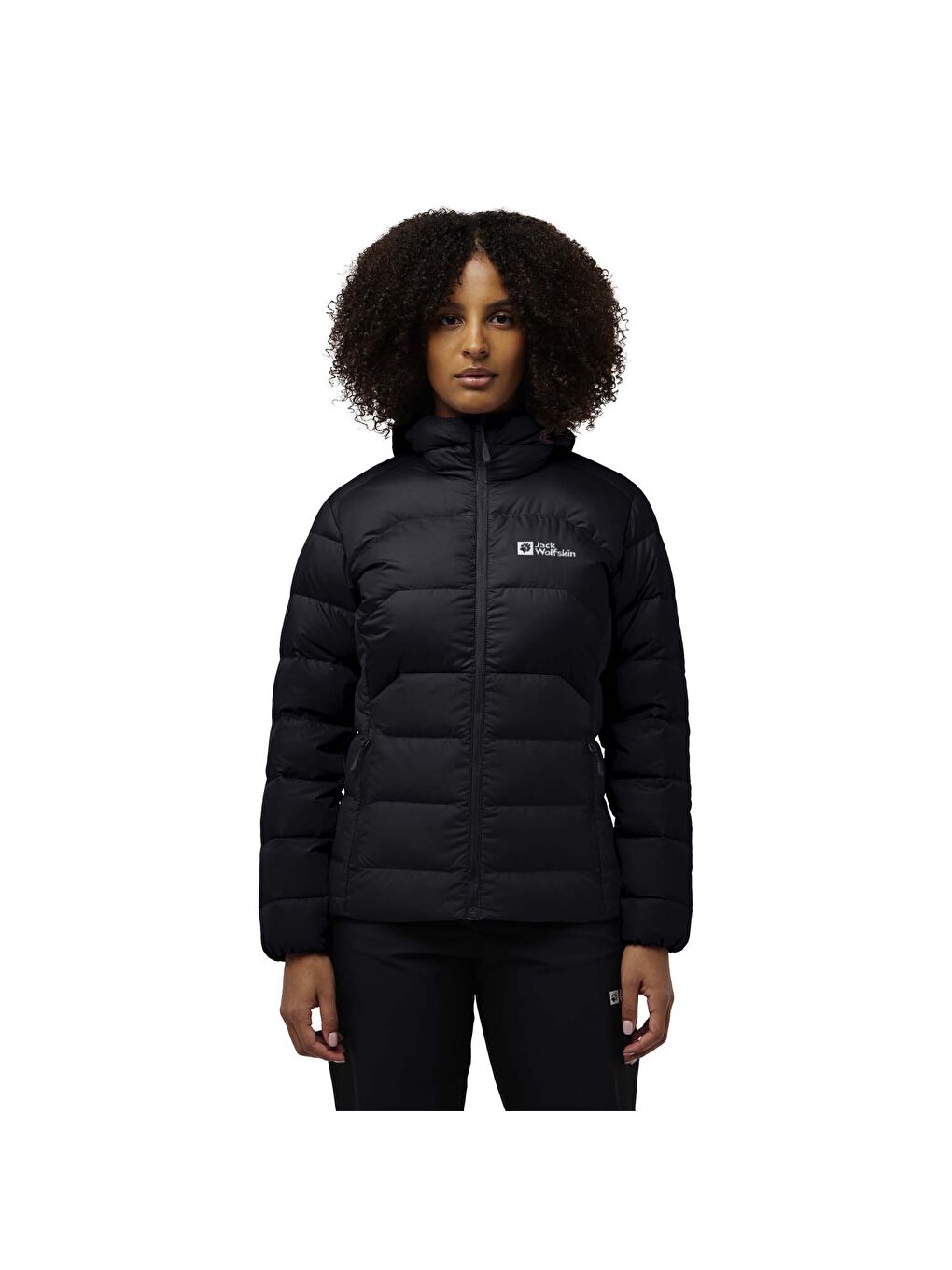 Ather Down Hoody Kadın Siyah Outdoor Ceketi