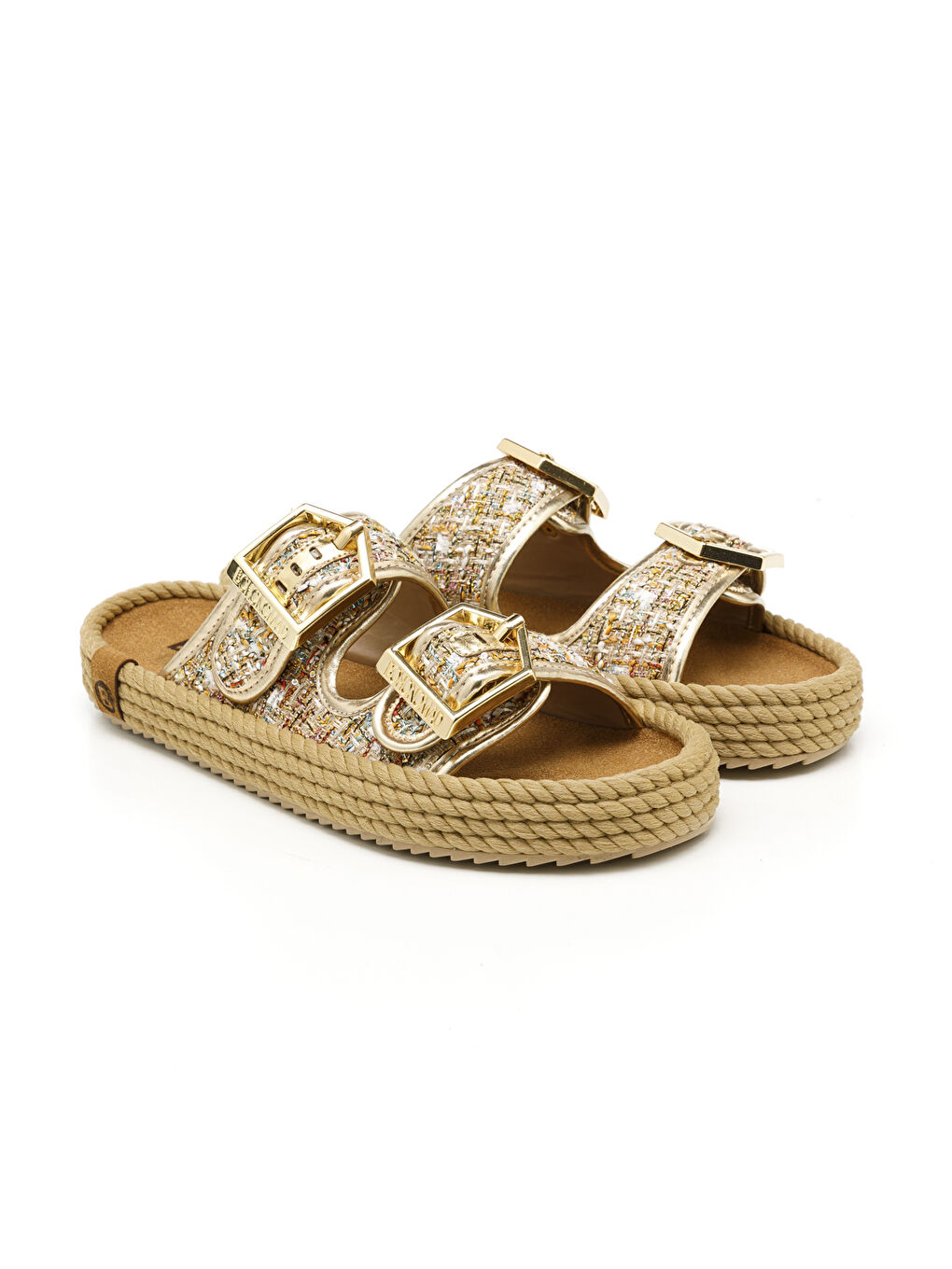 Sarı ATH12-10001 Athens Kadın Terlik Altın Şönil-2