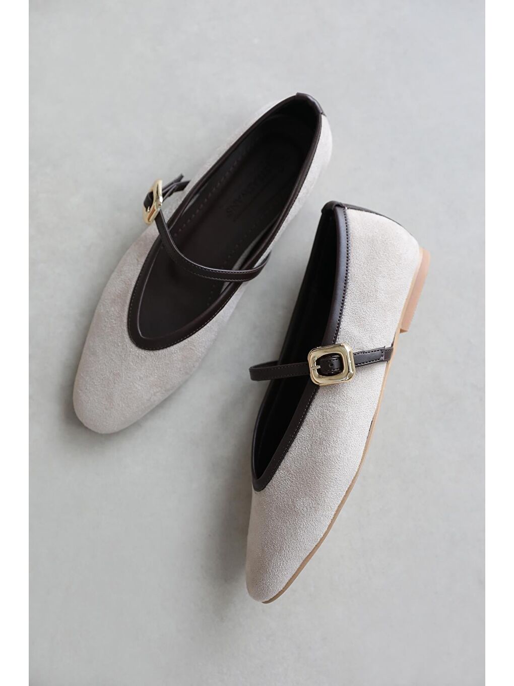 Stony Kadın Toka Detay Süet Babet Bej