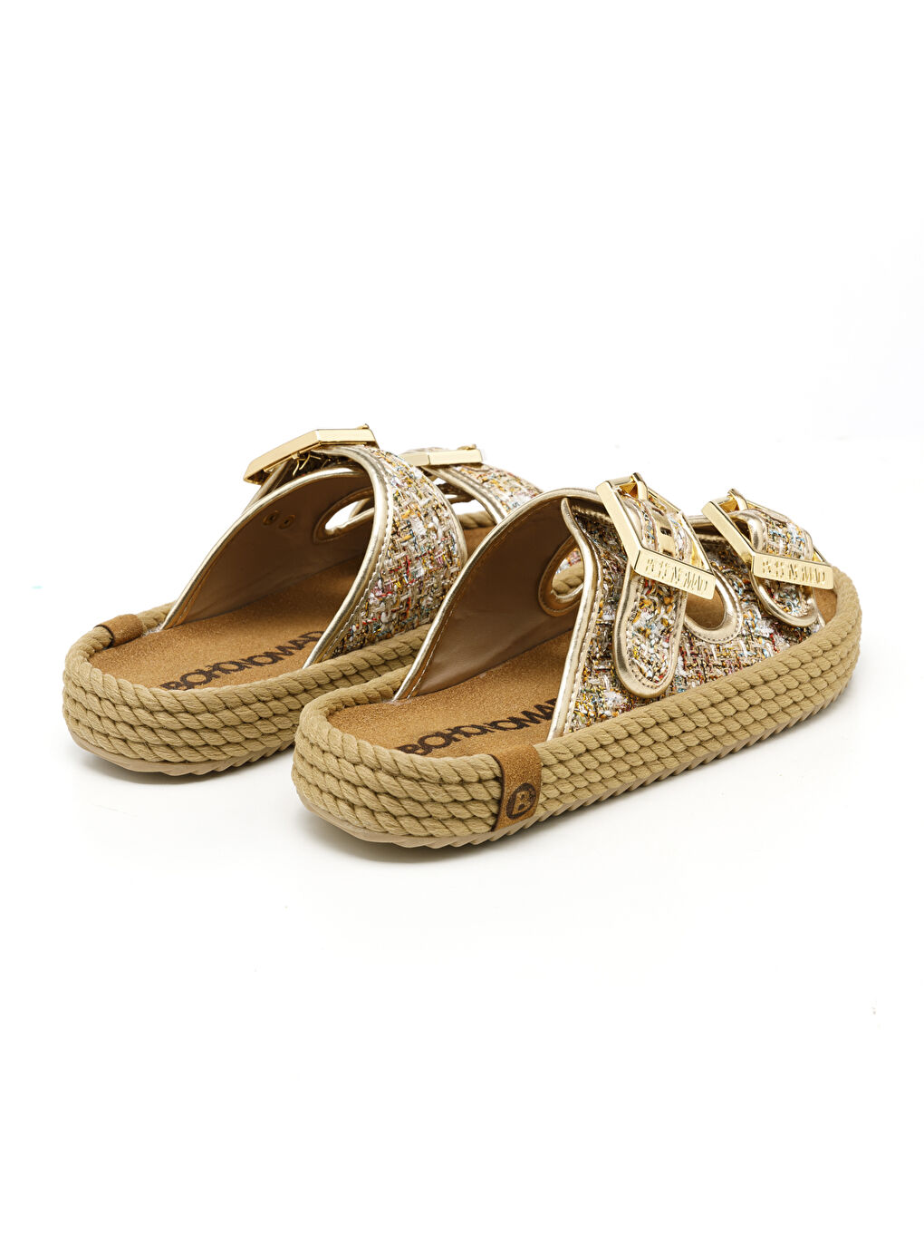 Sarı ATH12-10001 Athens Kadın Terlik Altın Şönil-3