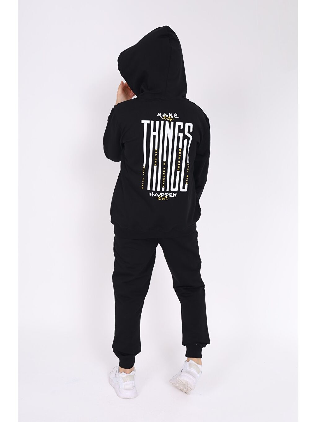 Siyah Erkek Çocuk Baskılı Eşofman Takım-2