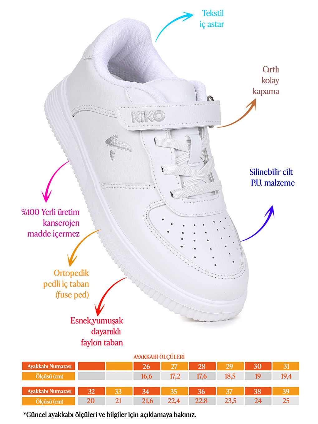 Beyaz Trick Cırtlı Faylon Taban Erkek Çocuk Spor Ayakkabı-1