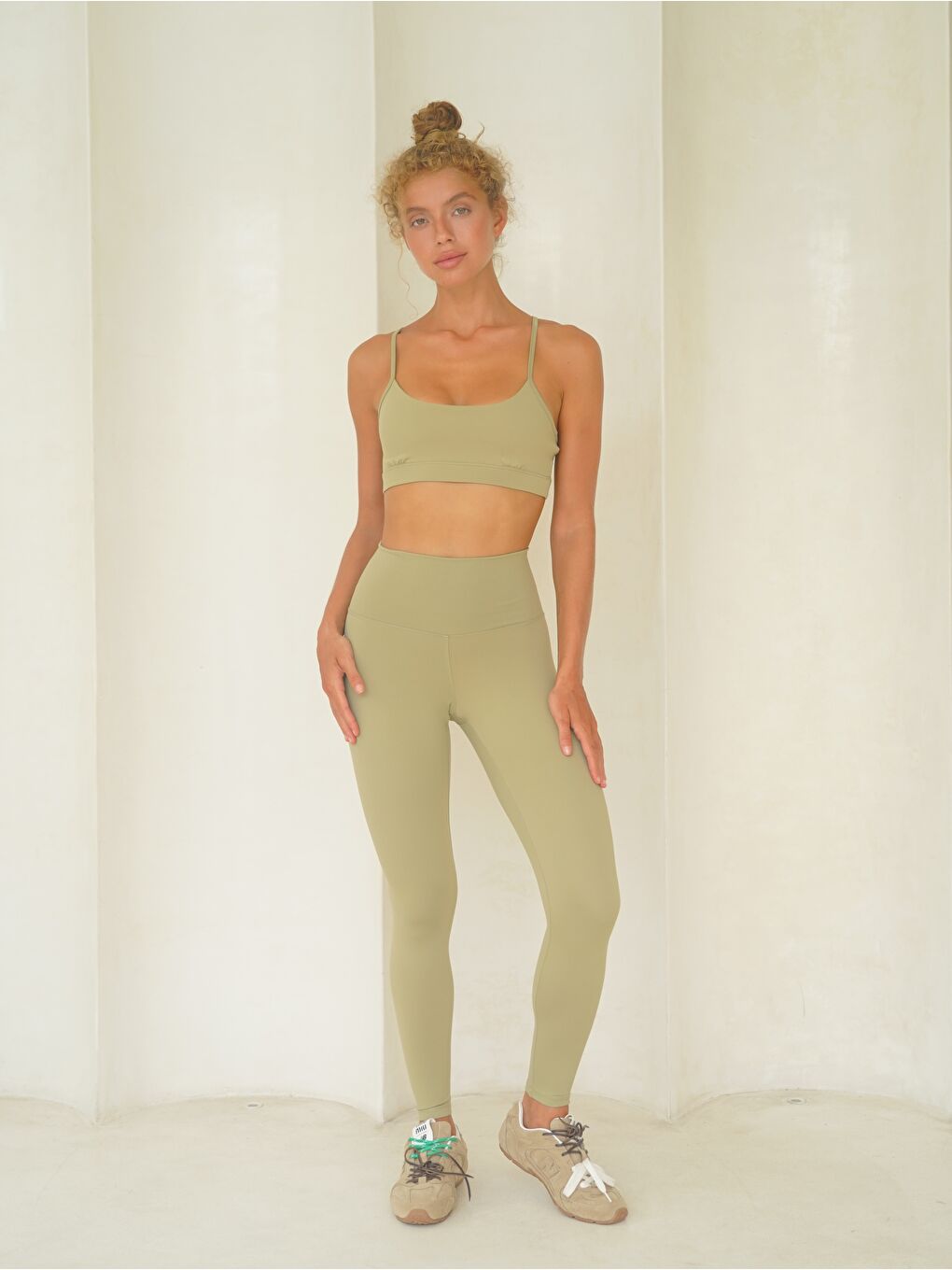 Fold Bilek Hizasında Soft Haki Tayt-1