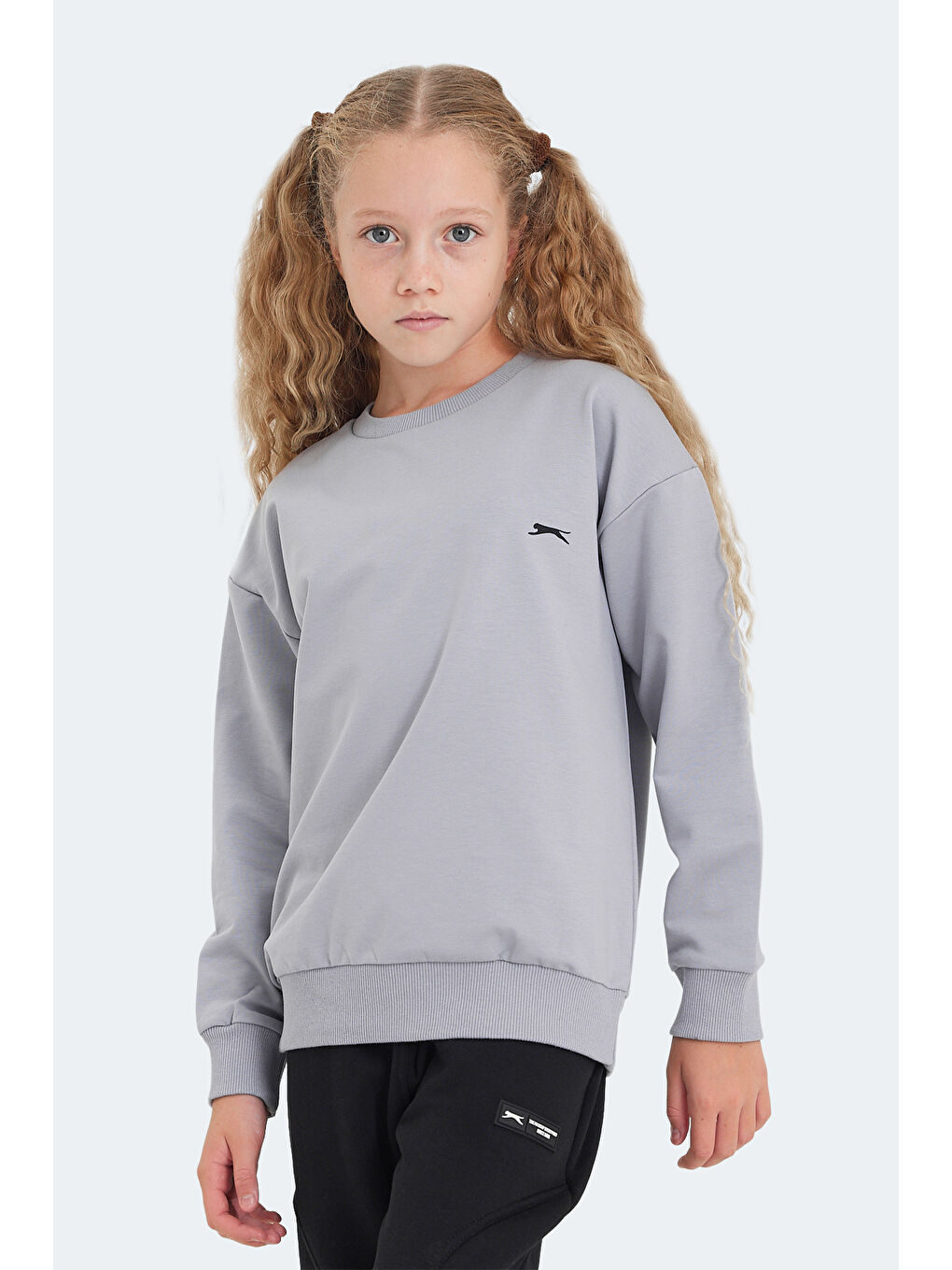 LUPPA IN Unisex Çocuk Taş Gri Sweatshırt-3