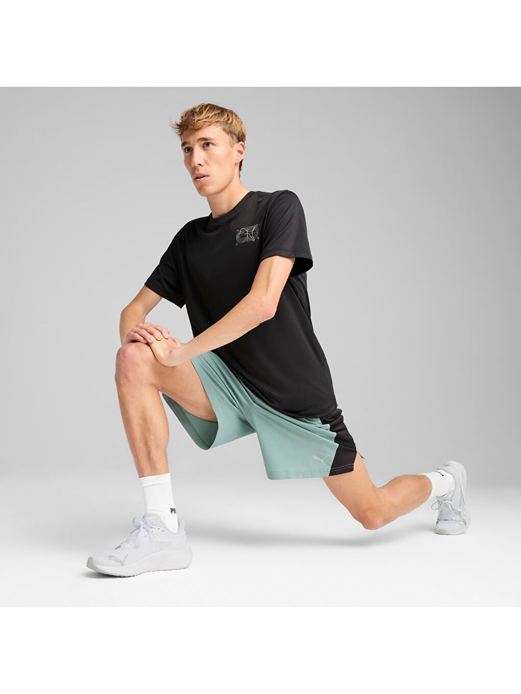 Siyah GRAPHICS Skeleton Erkek Koşu Tişörtü-2