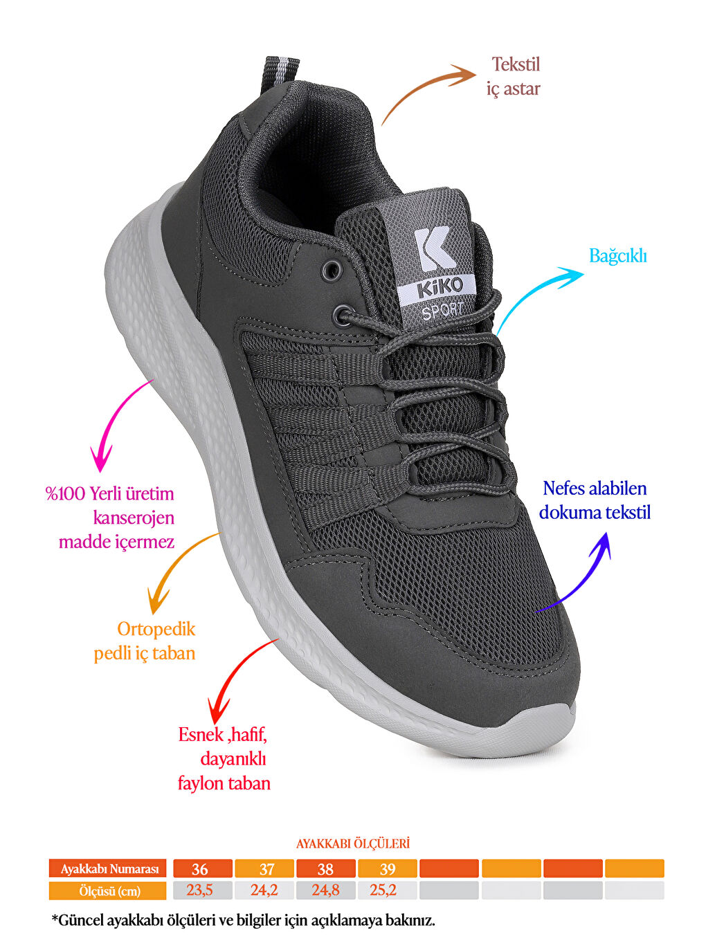 Gri Suma Fileli Faylon Taban Erkek Çocuk Spor Ayakkabı-1